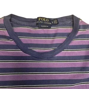 Polo Ralph Lauren Men's Classic Fit Striped Preppy Purple T-shirt Luxury XL